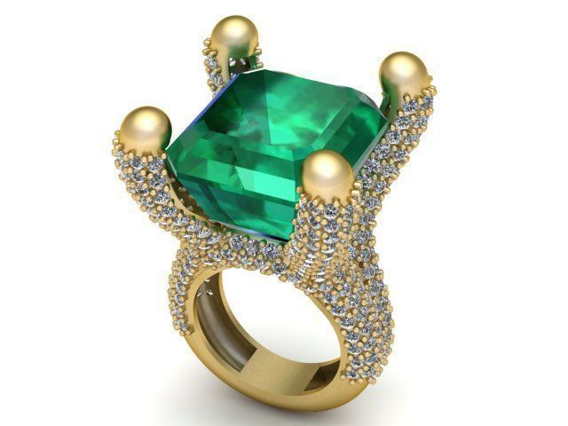 Stylish Amoeba Ring 3d Printable Model 3D print model_1