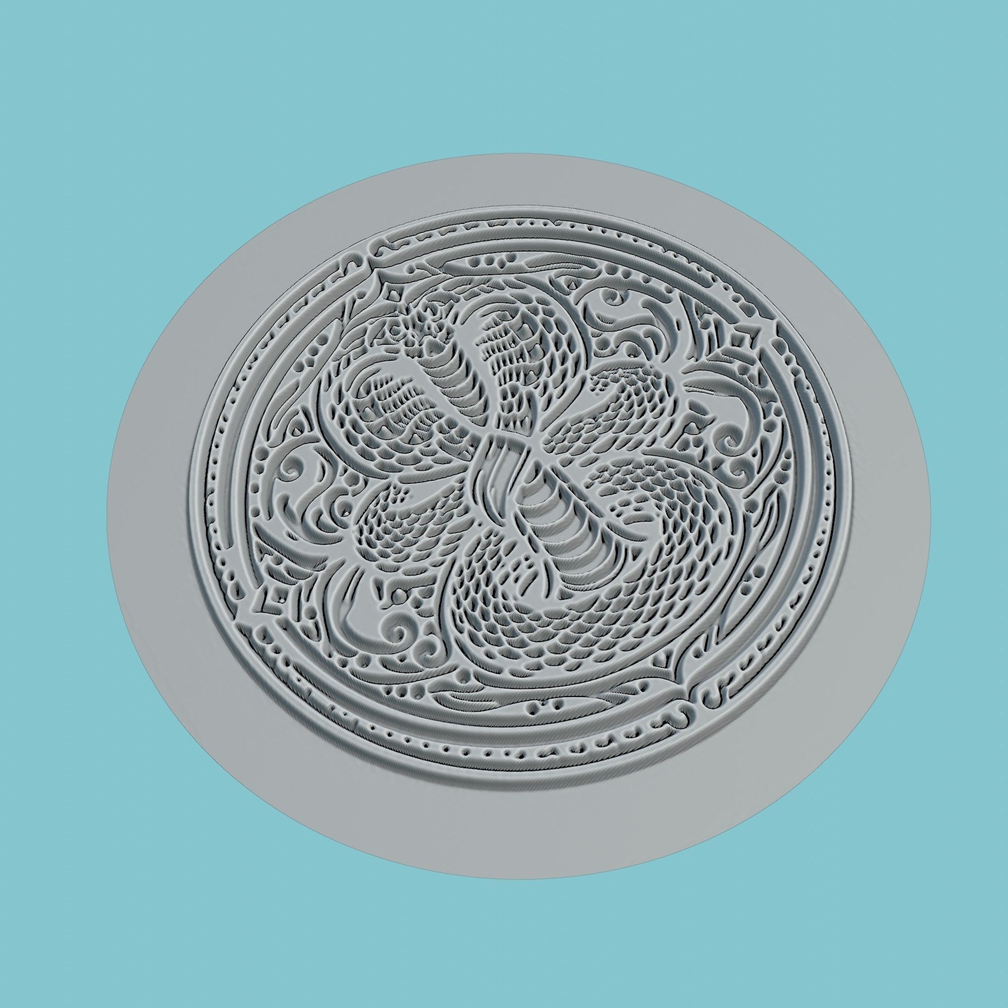 Snake Animal Medallion Snake Print Model 3D print model_3