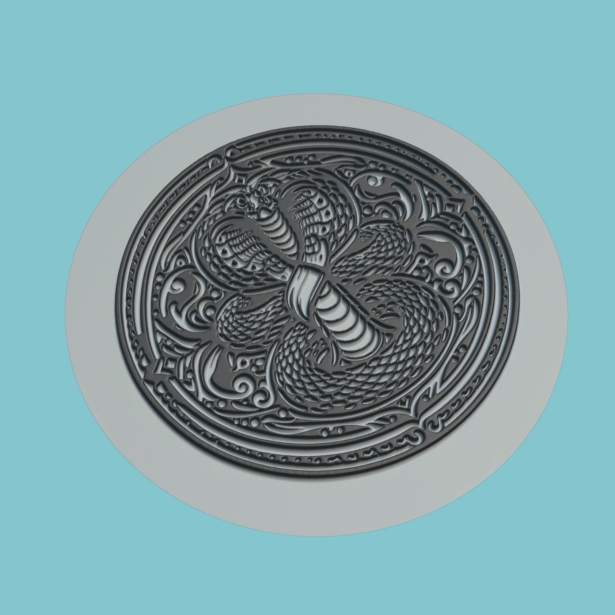 Snake Animal Medallion Snake Print Model 3D print model_1