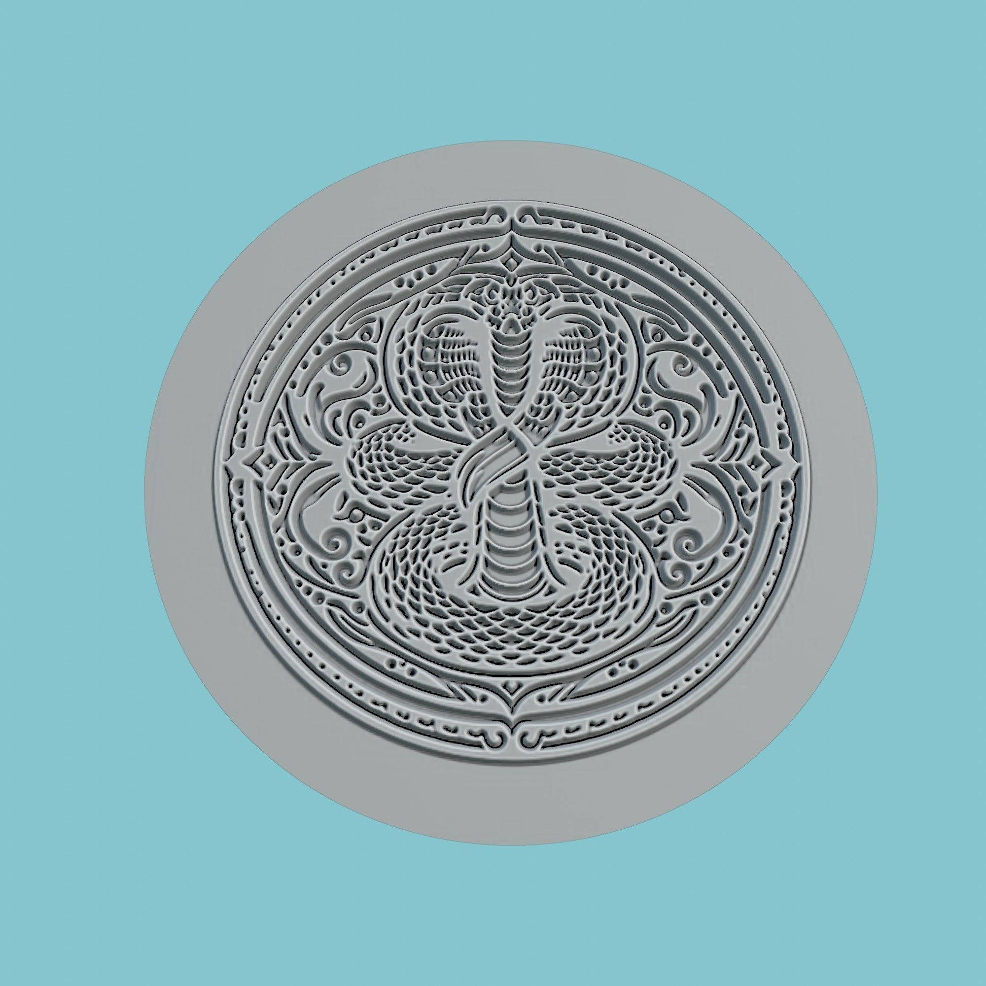 Snake Animal Medallion Snake Print Model 3D print model_2