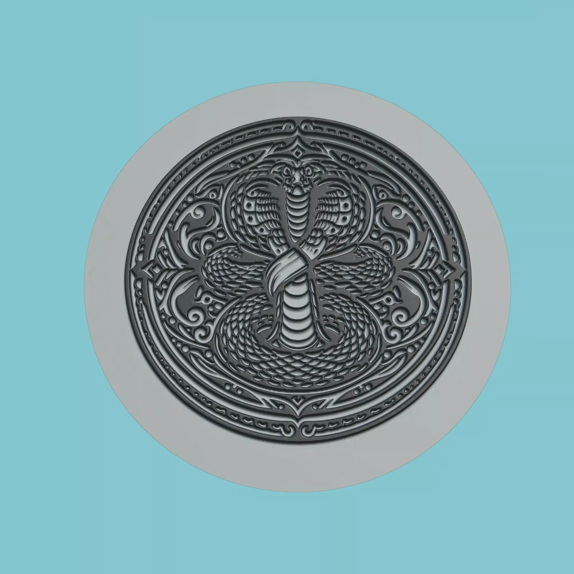 Snake Animal Medallion Snake Print Model 3D print model_0