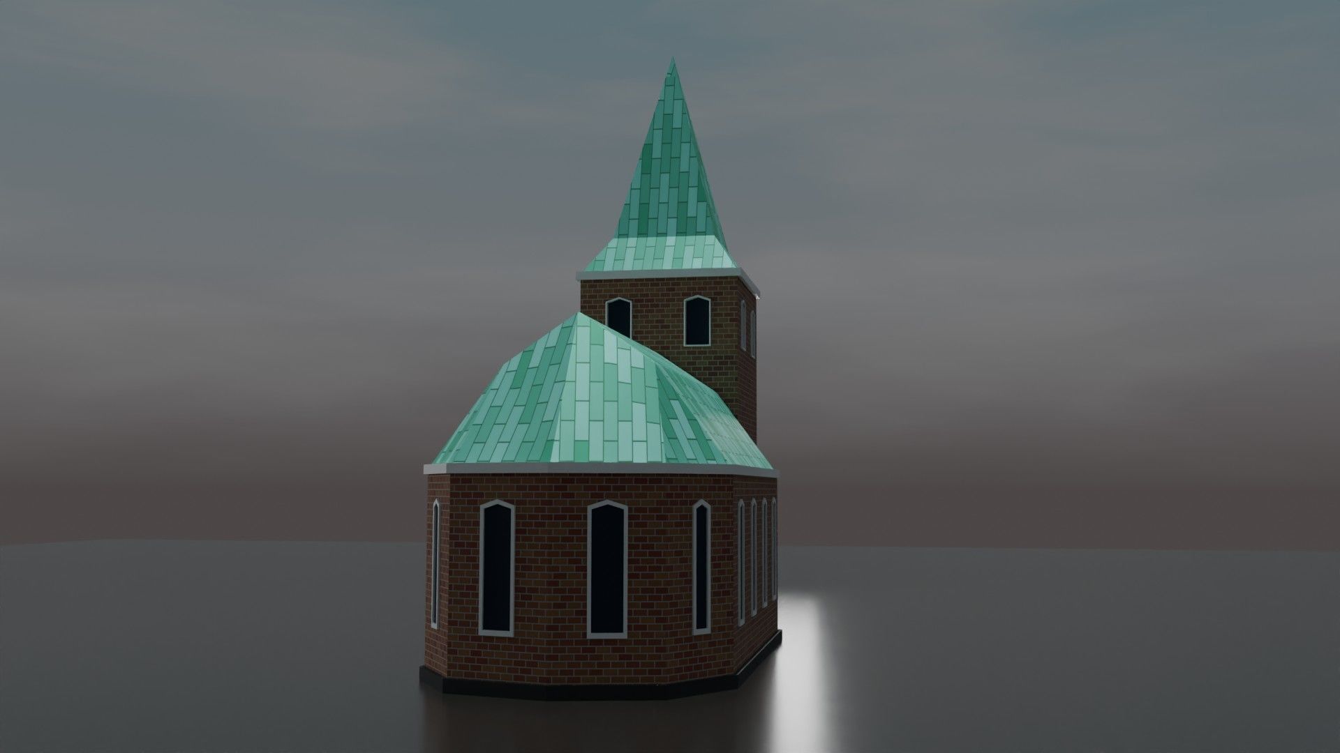 Church Free low-poly 3D model_4