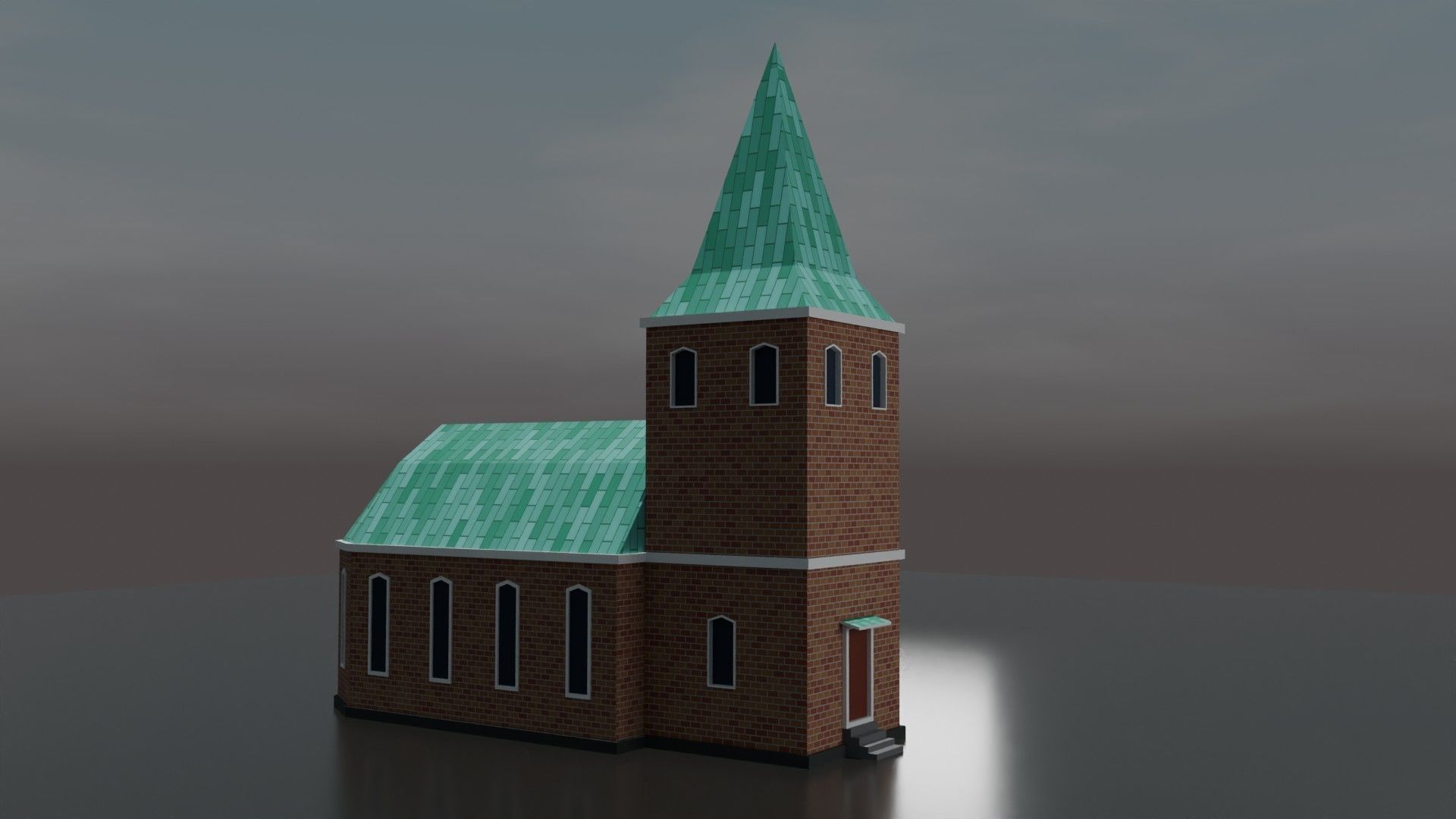 Church Free low-poly 3D model_2