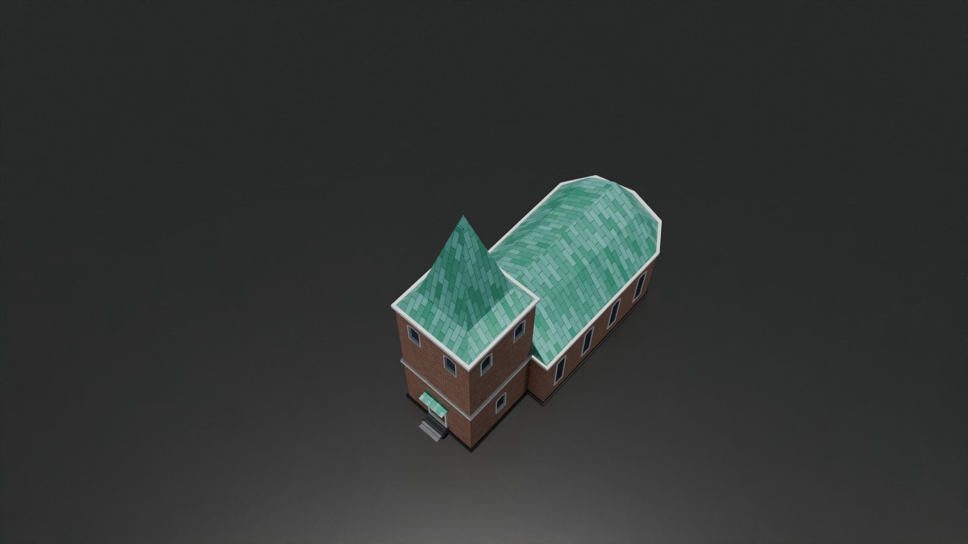 Church Free low-poly 3D model_5