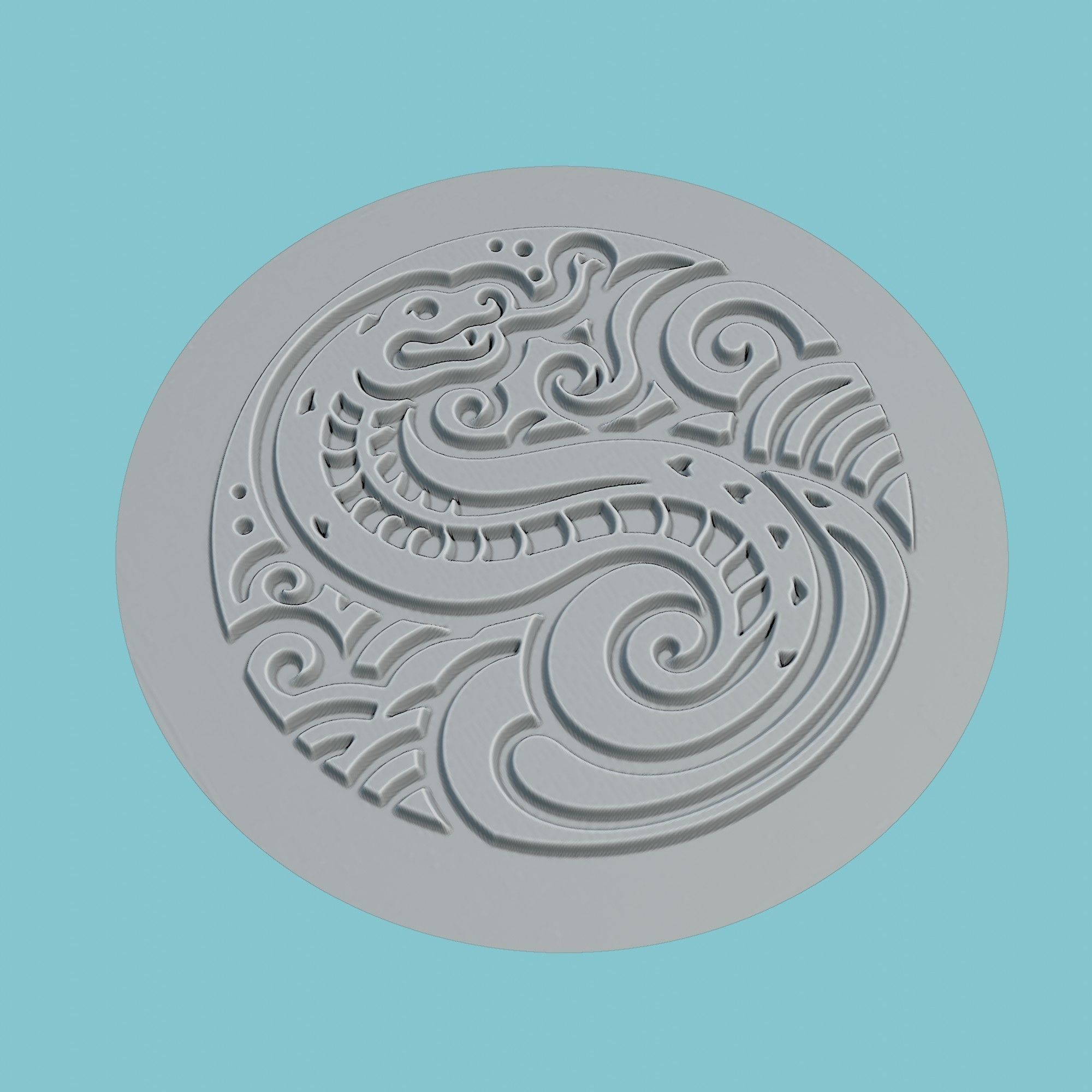 Snake Animal Medallion Snake Print Model 3D print model_3