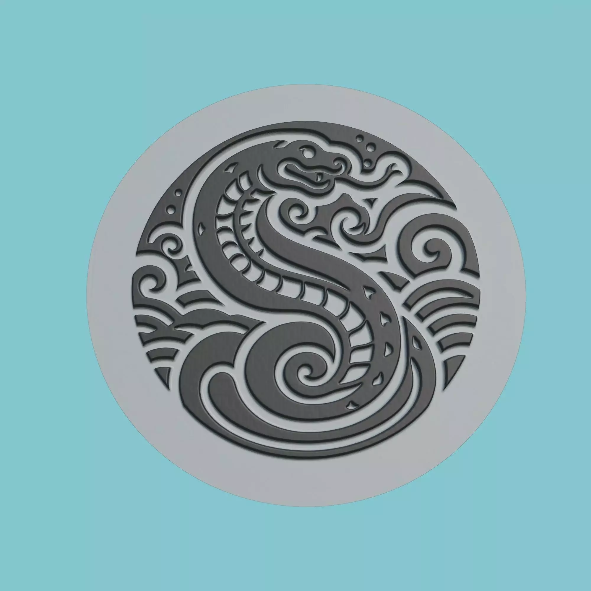 Snake Animal Medallion Snake Print Model 3D print model_0