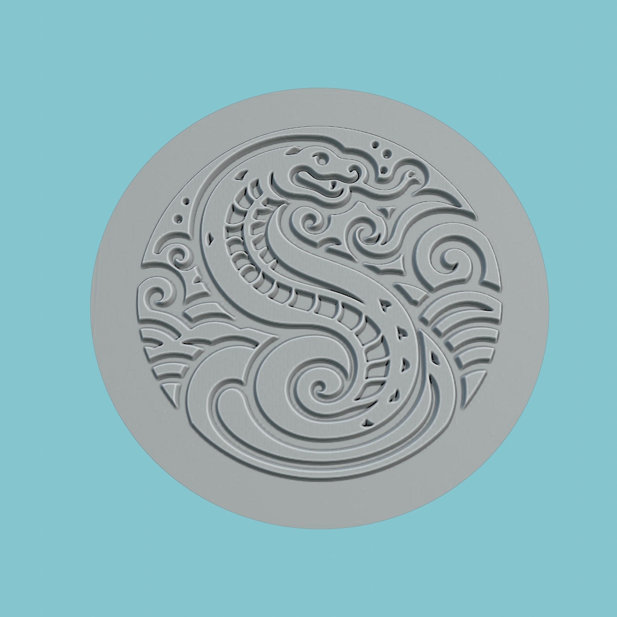 Snake Animal Medallion Snake Print Model 3D print model_2
