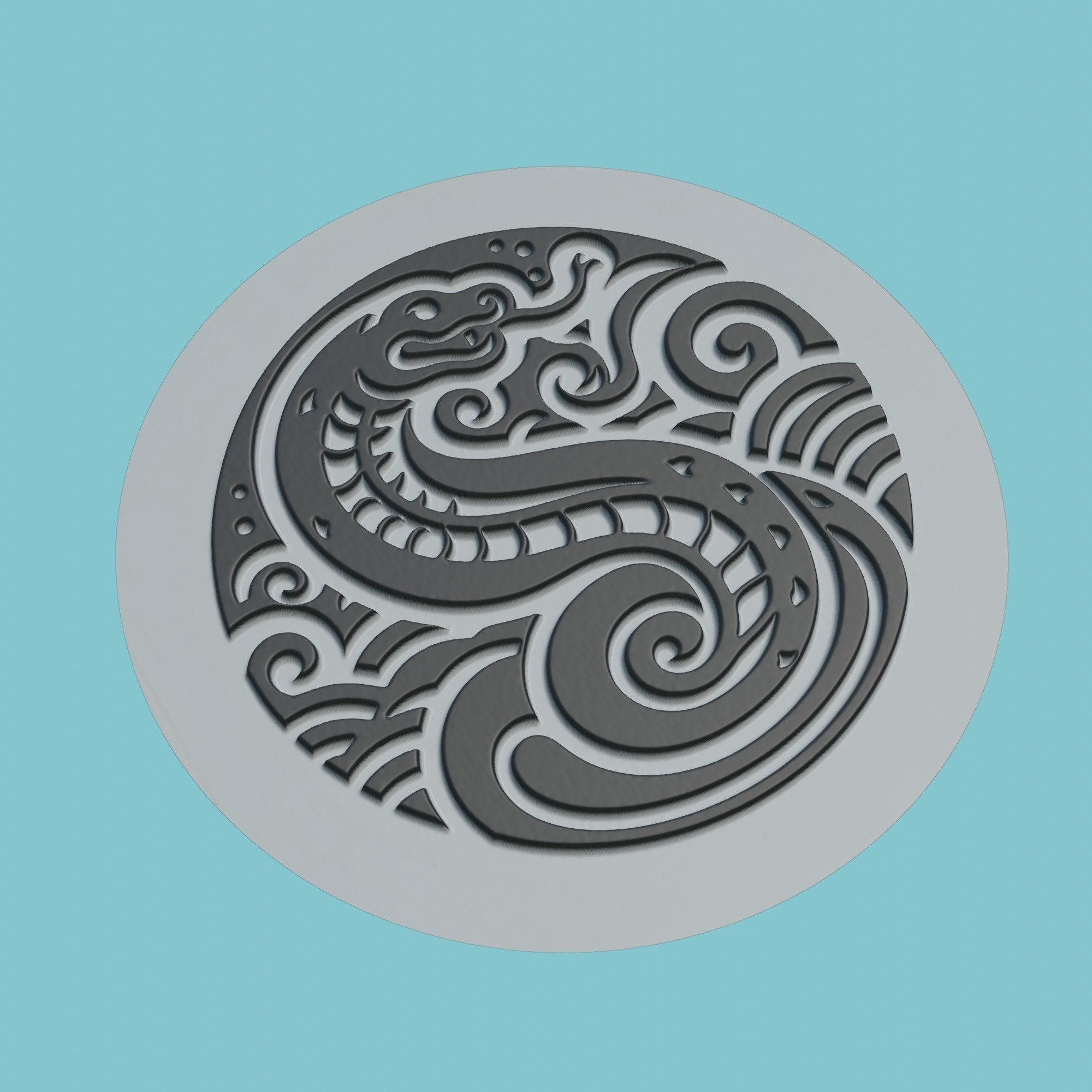 Snake Animal Medallion Snake Print Model 3D print model_1