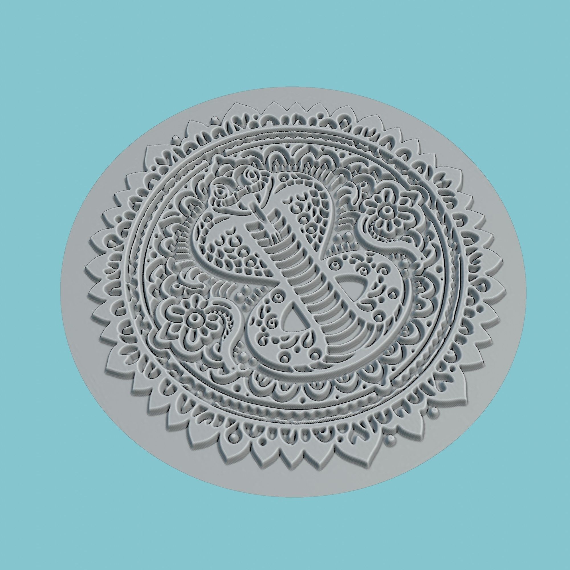 Snake Animal Medallion Snake Print Model 3D print model_3