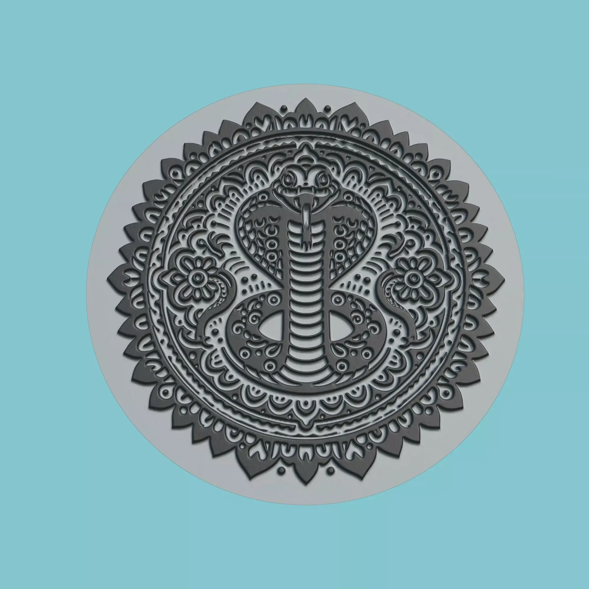 Snake Animal Medallion Snake Print Model 3D print model_0