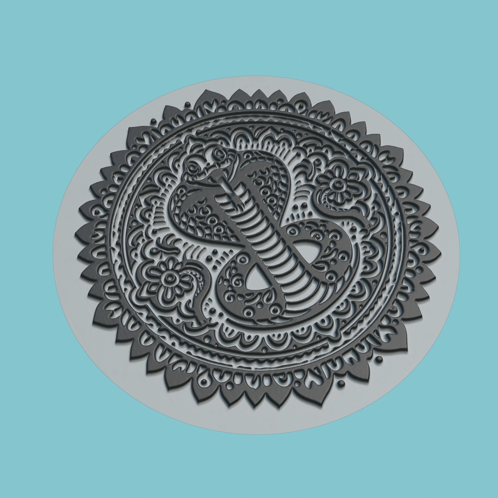 Snake Animal Medallion Snake Print Model 3D print model_1