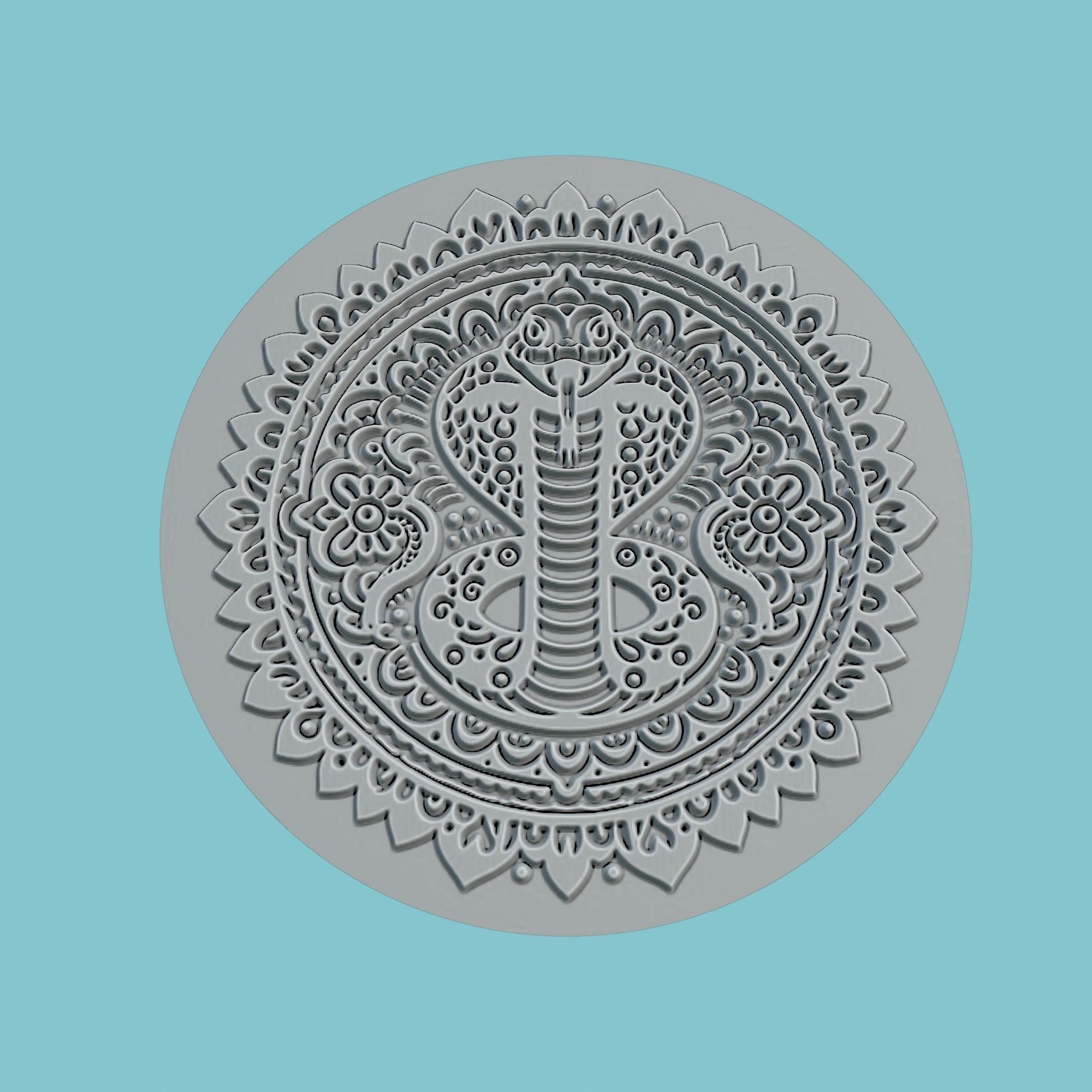 Snake Animal Medallion Snake Print Model 3D print model_2