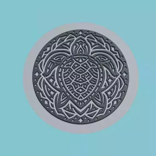 Turtle Animal Medallion Turtle Print Model