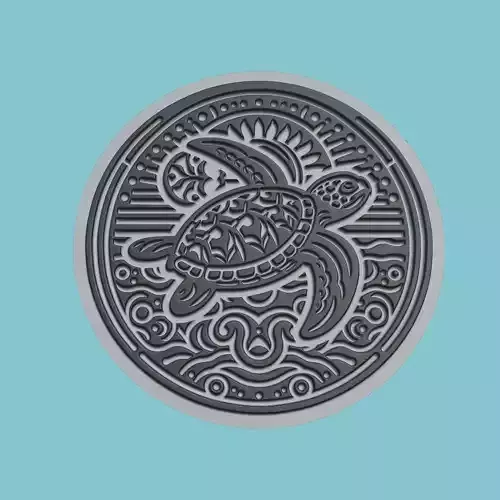 Sea turtle Animal Medallion Sea turtle Print Model