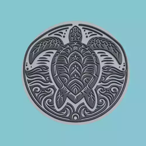 Sea turtle Animal Medallion Sea turtle Print Model
