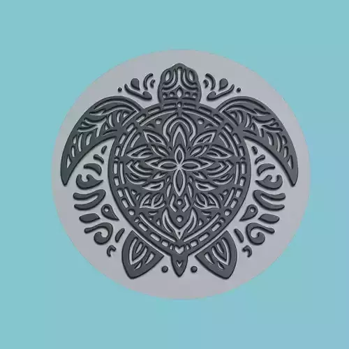 Sea turtle Animal Medallion Sea turtle Print Model