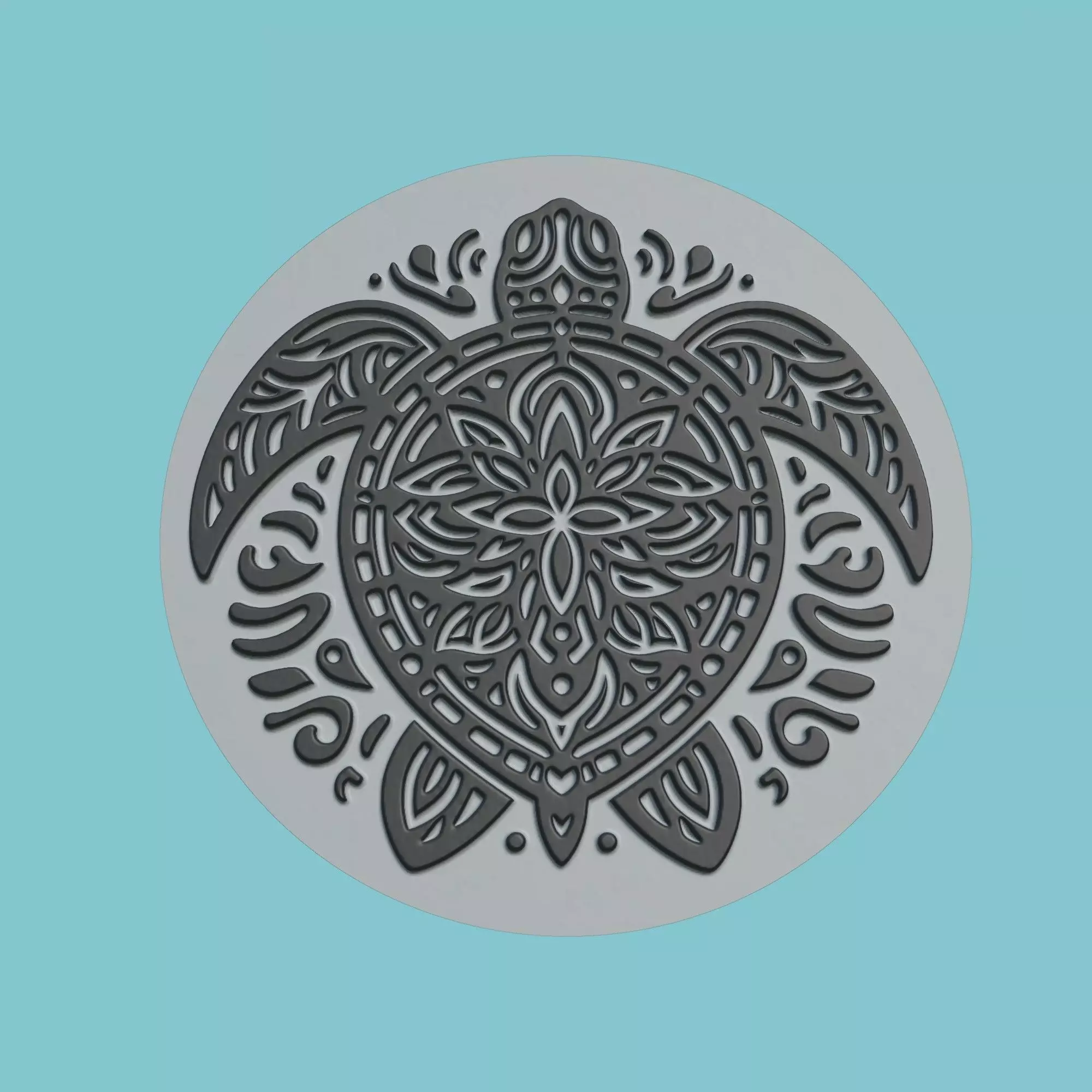 Sea turtle Animal Medallion Sea turtle Print Model 3D print model_0