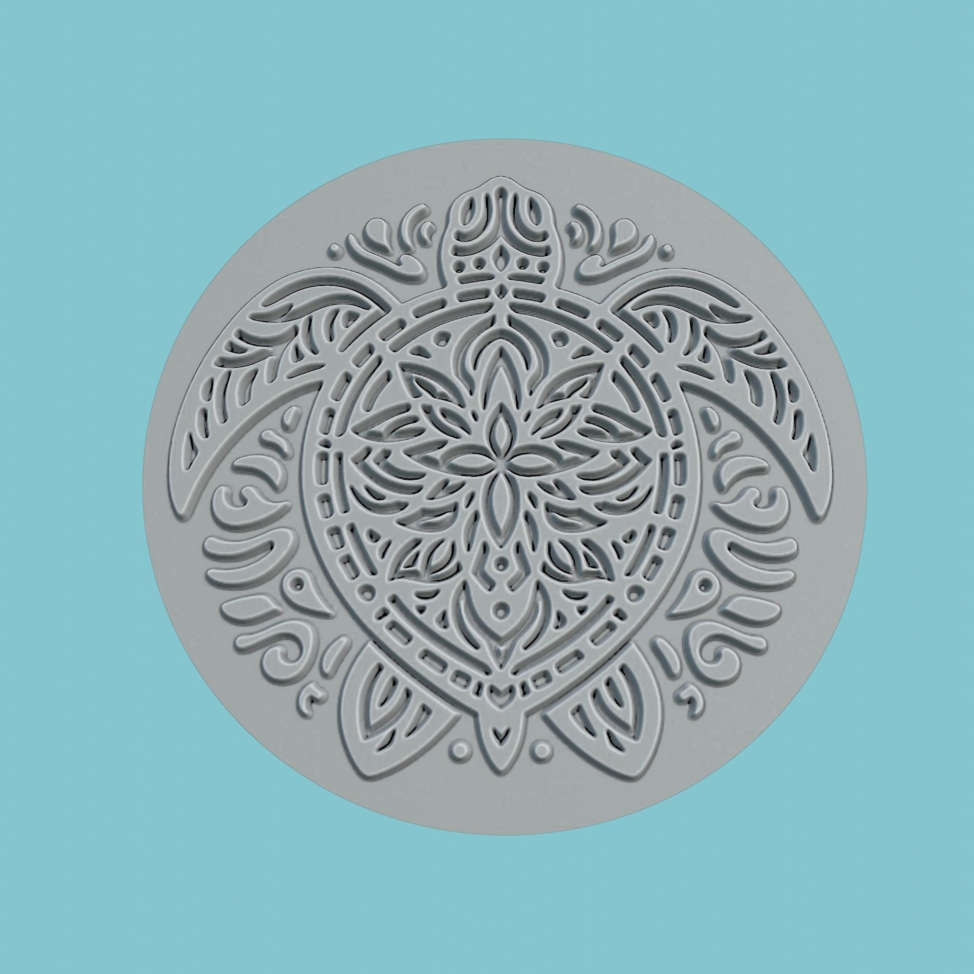 Sea turtle Animal Medallion Sea turtle Print Model 3D print model_2