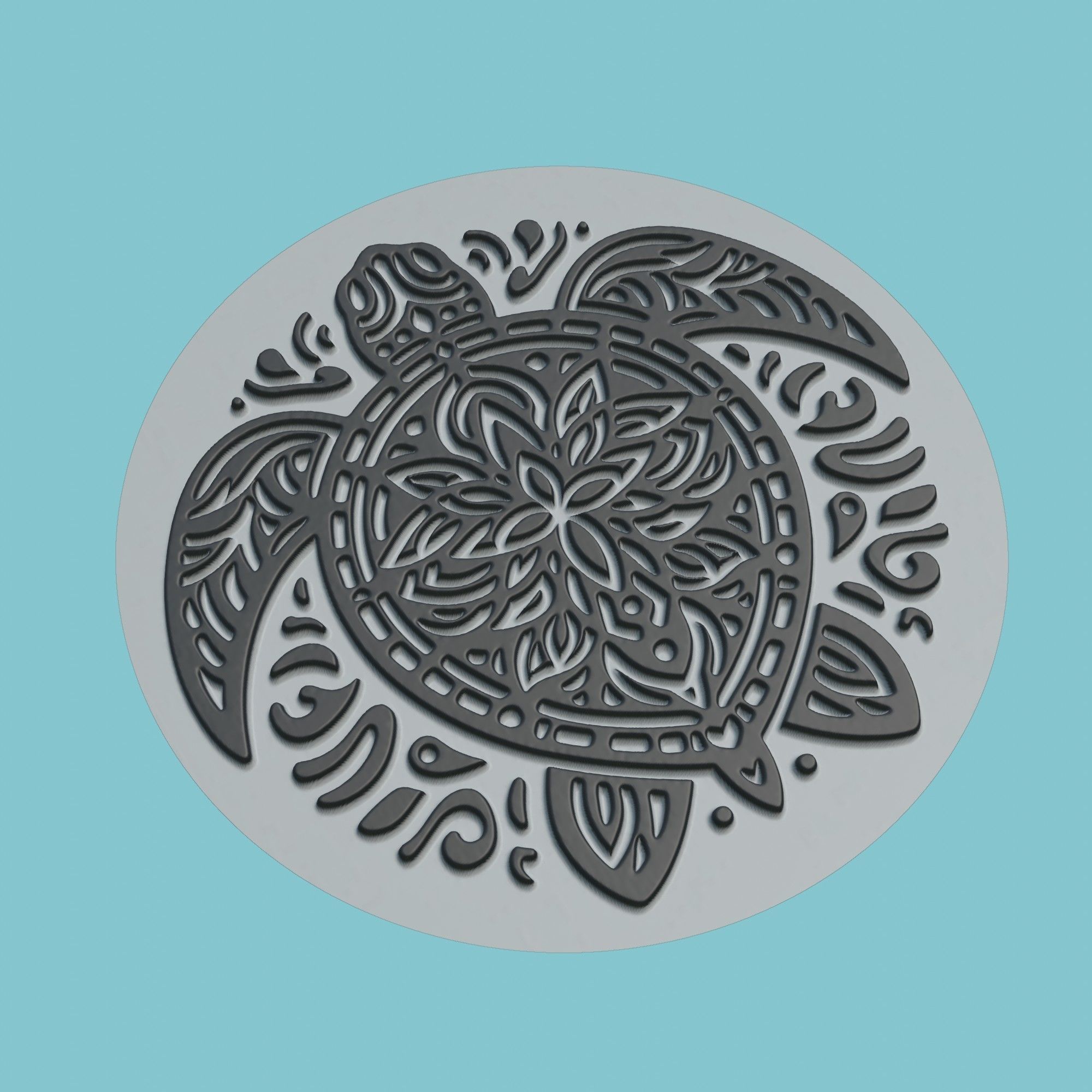 Sea turtle Animal Medallion Sea turtle Print Model 3D print model_1