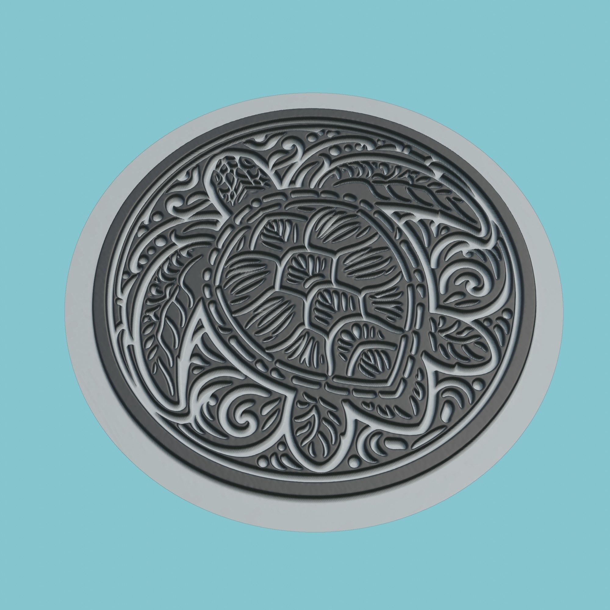 Sea turtle Animal Medallion Sea turtle Print Model 3D print model_1