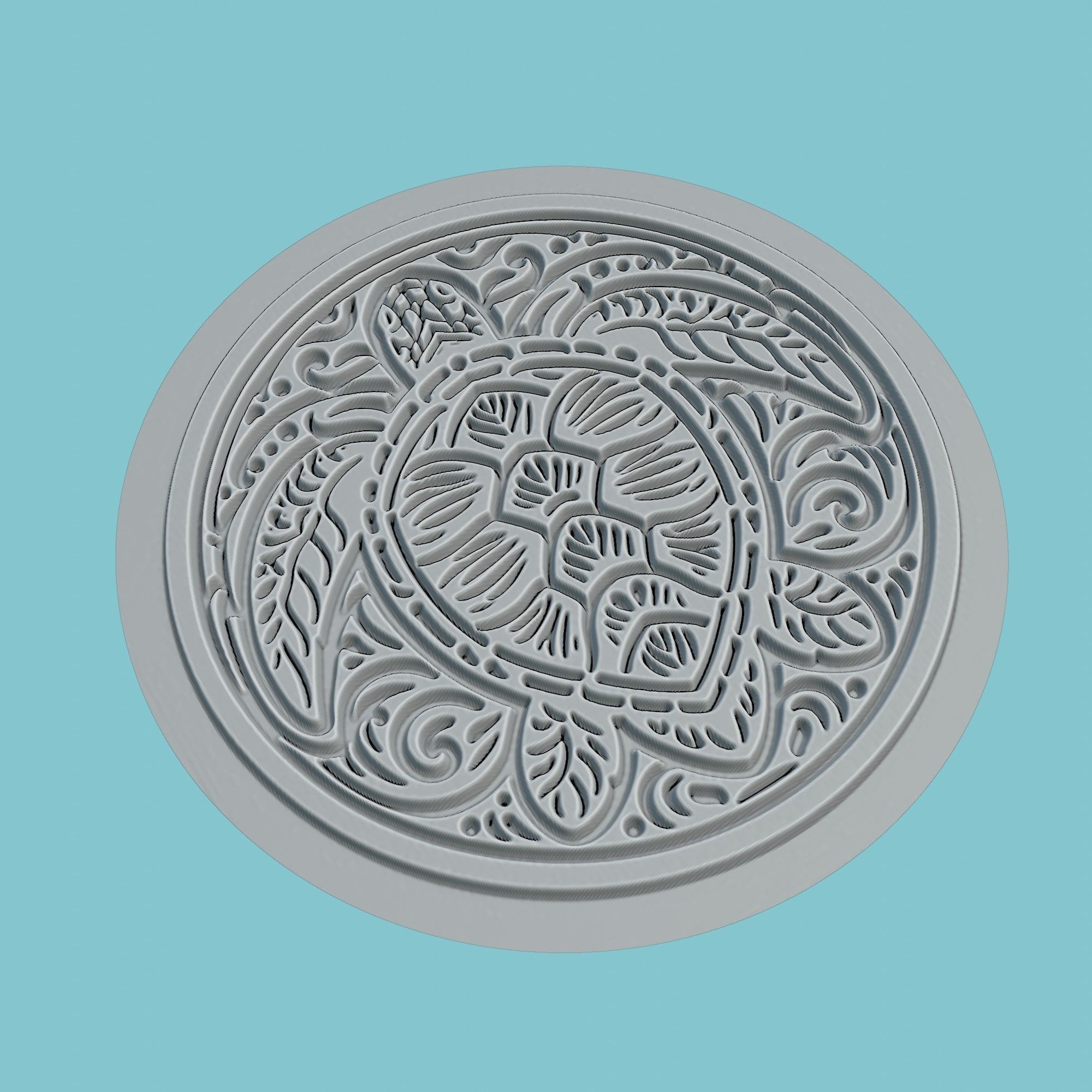 Sea turtle Animal Medallion Sea turtle Print Model 3D print model_3