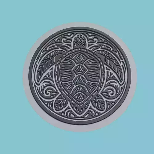 Sea turtle Animal Medallion Sea turtle Print Model