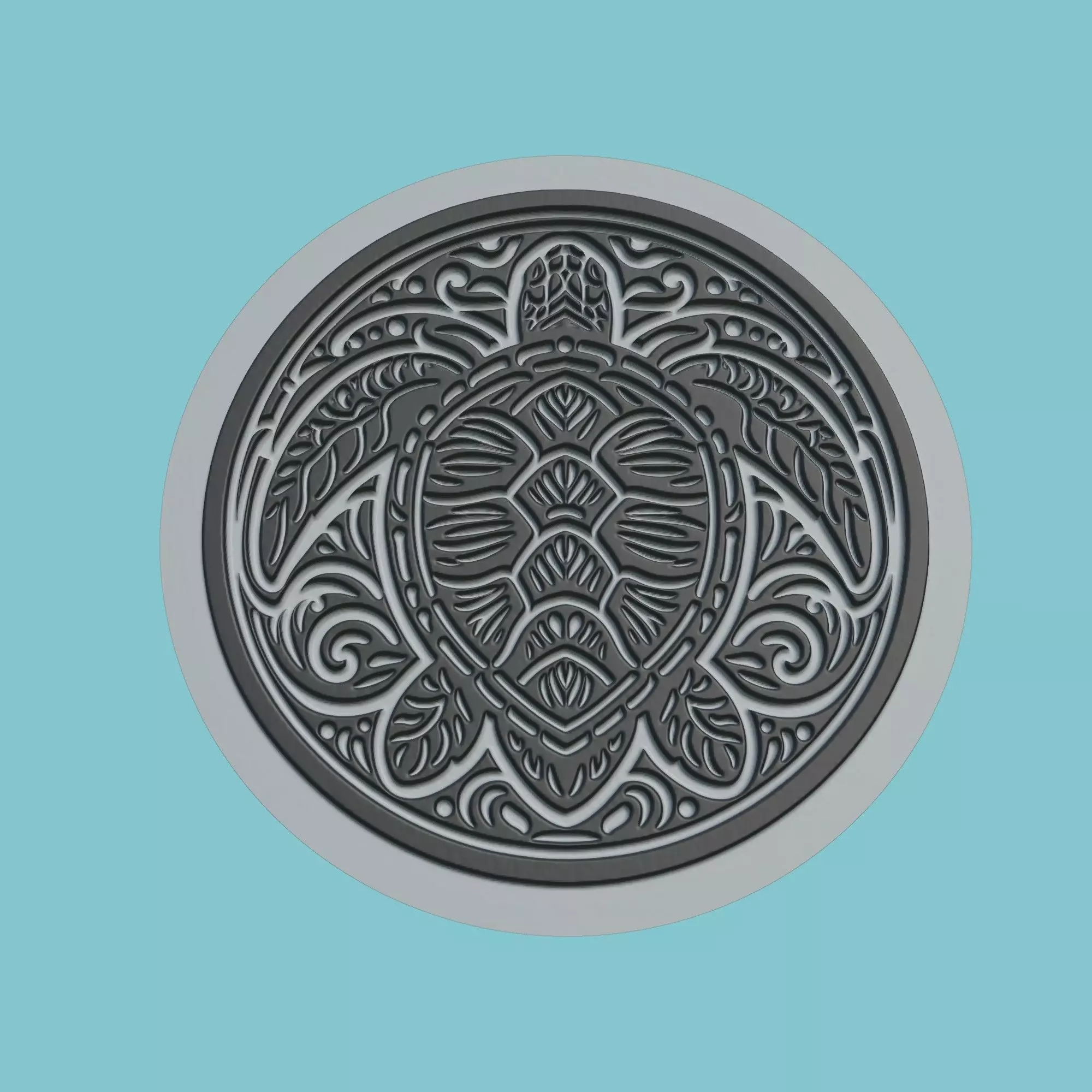 Sea turtle Animal Medallion Sea turtle Print Model 3D print model_0