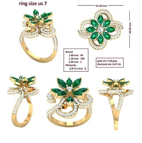 Diamond Ring for Women 3D print model