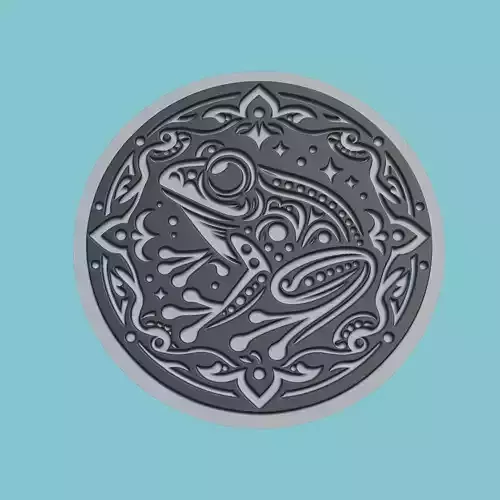 Frog Animal Medallion Frog Print Model