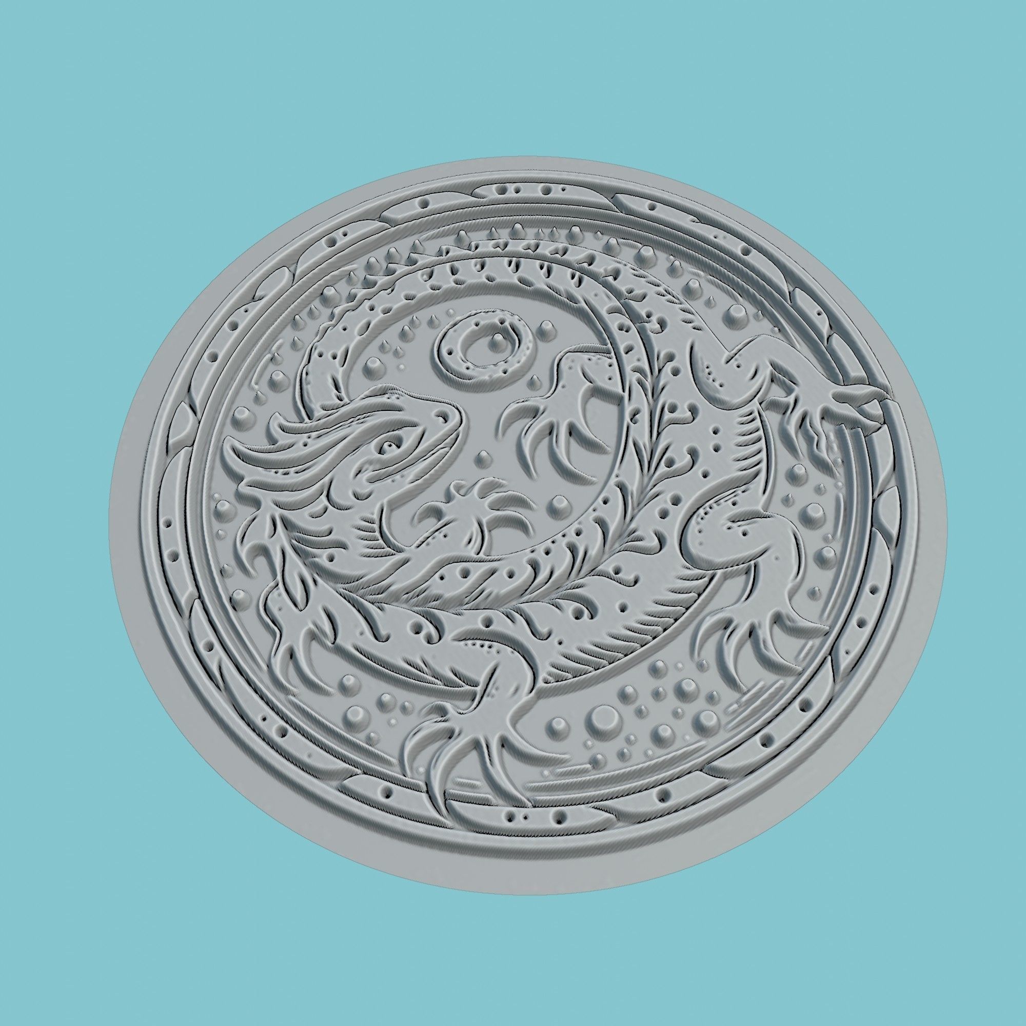 Salamander Animal Medallion Salamander Print Model 3D print model_3