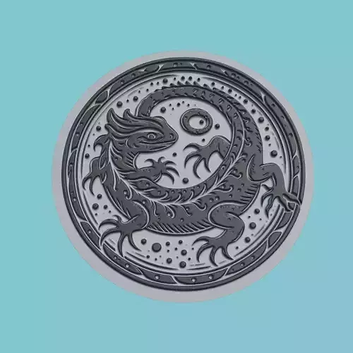 Salamander Animal Medallion Salamander Print Model