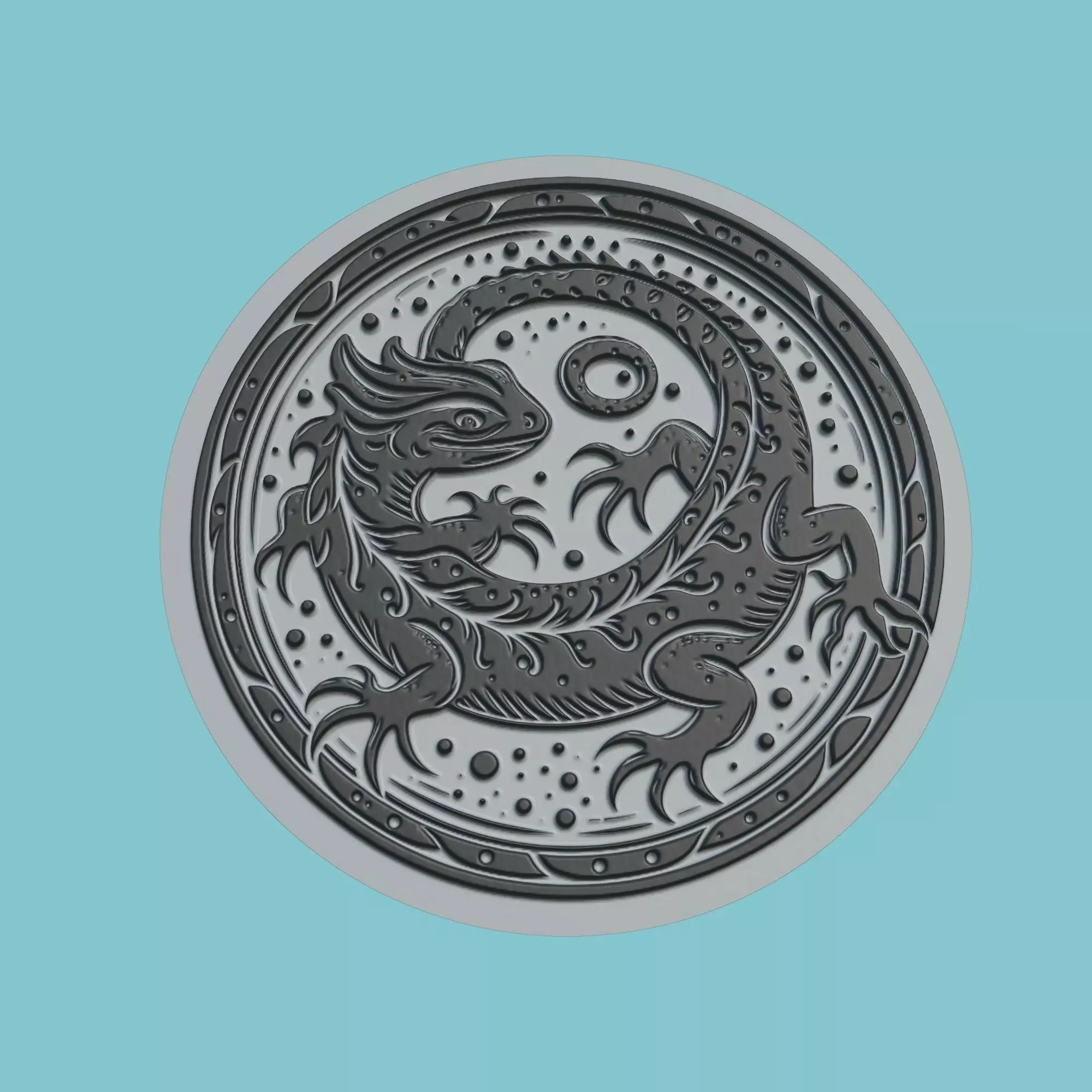 Salamander Animal Medallion Salamander Print Model 3D print model_0