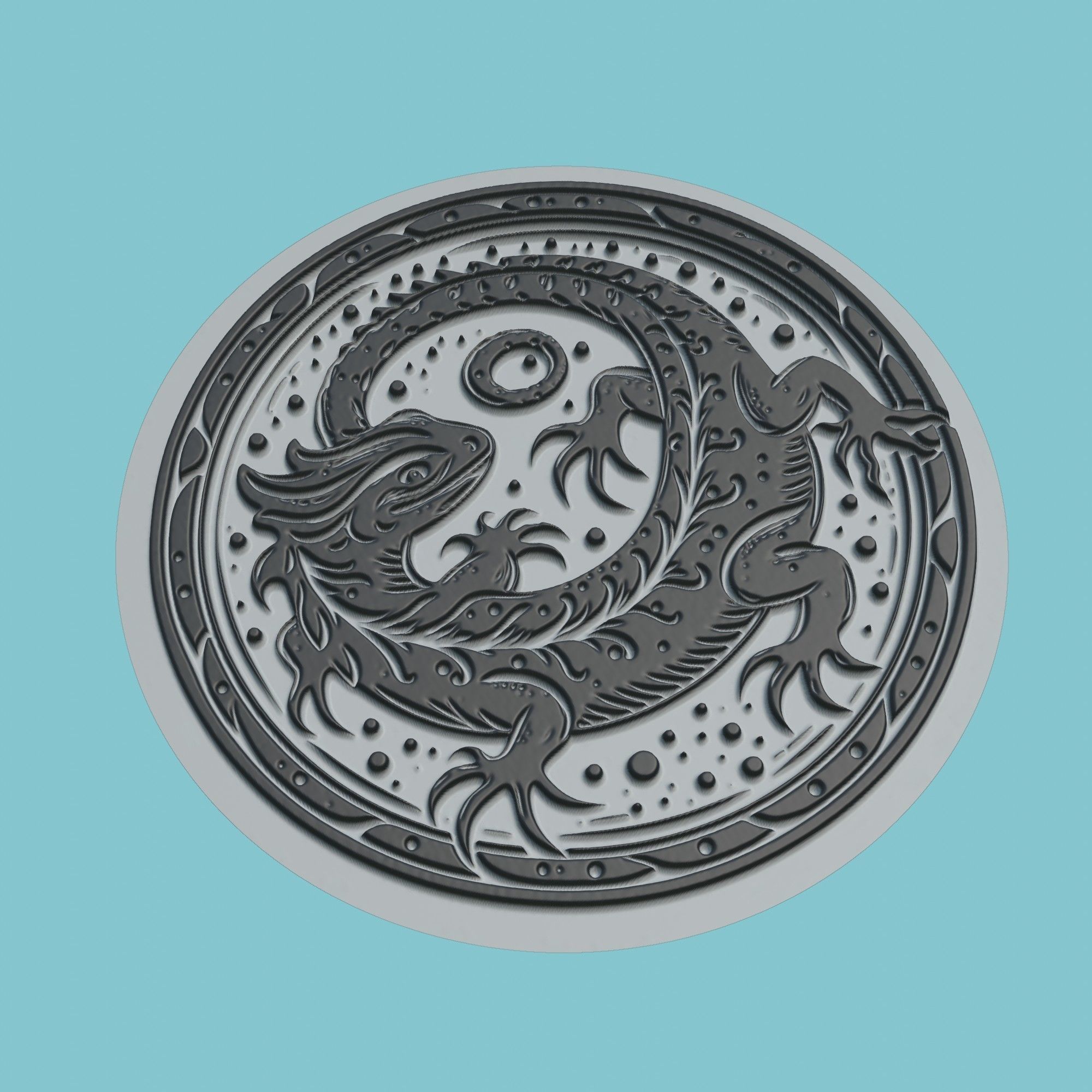 Salamander Animal Medallion Salamander Print Model 3D print model_1