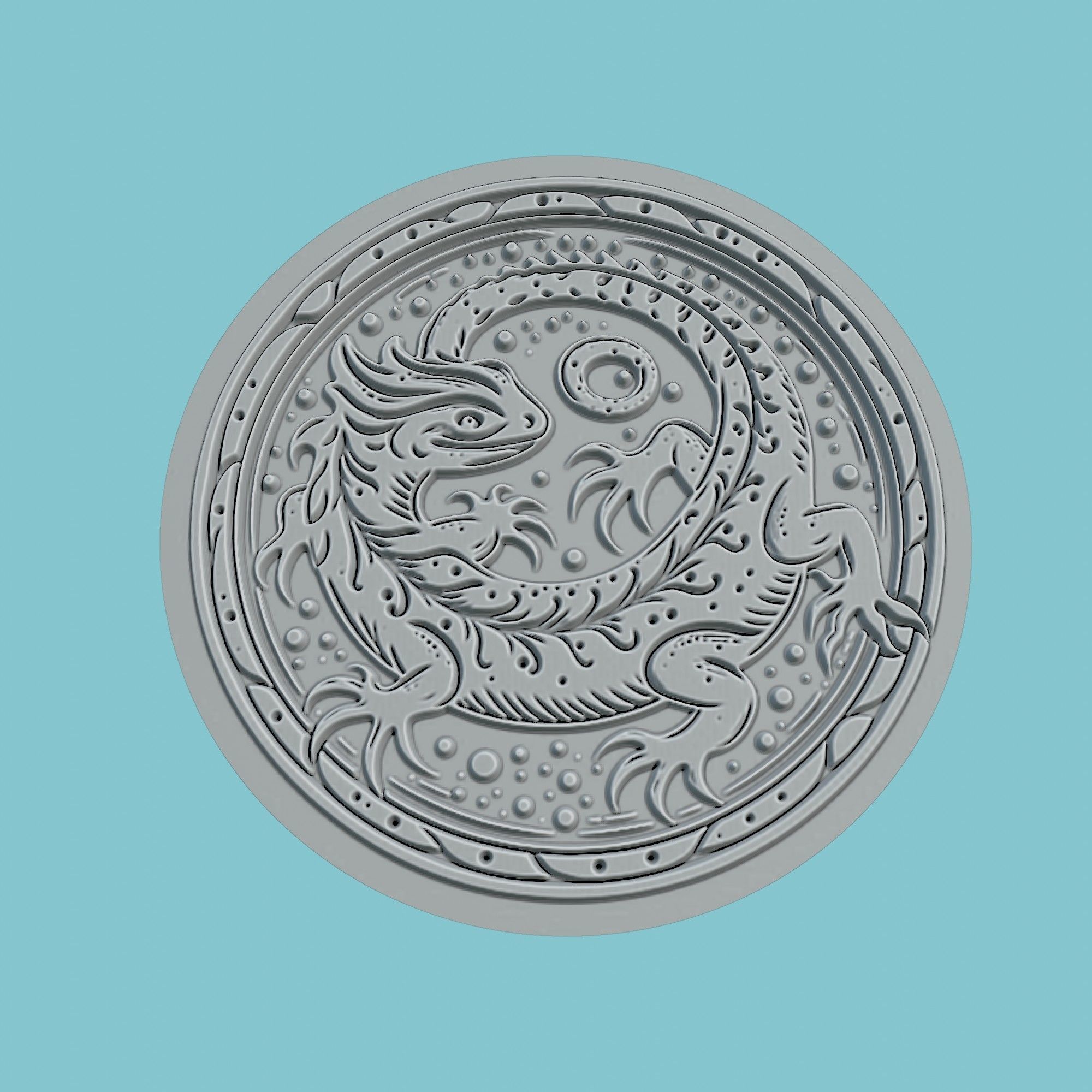 Salamander Animal Medallion Salamander Print Model 3D print model_2