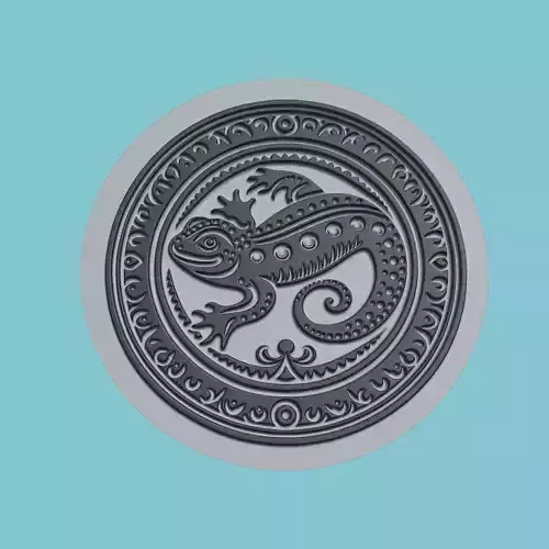 Salamander Animal Medallion Salamander Print Model