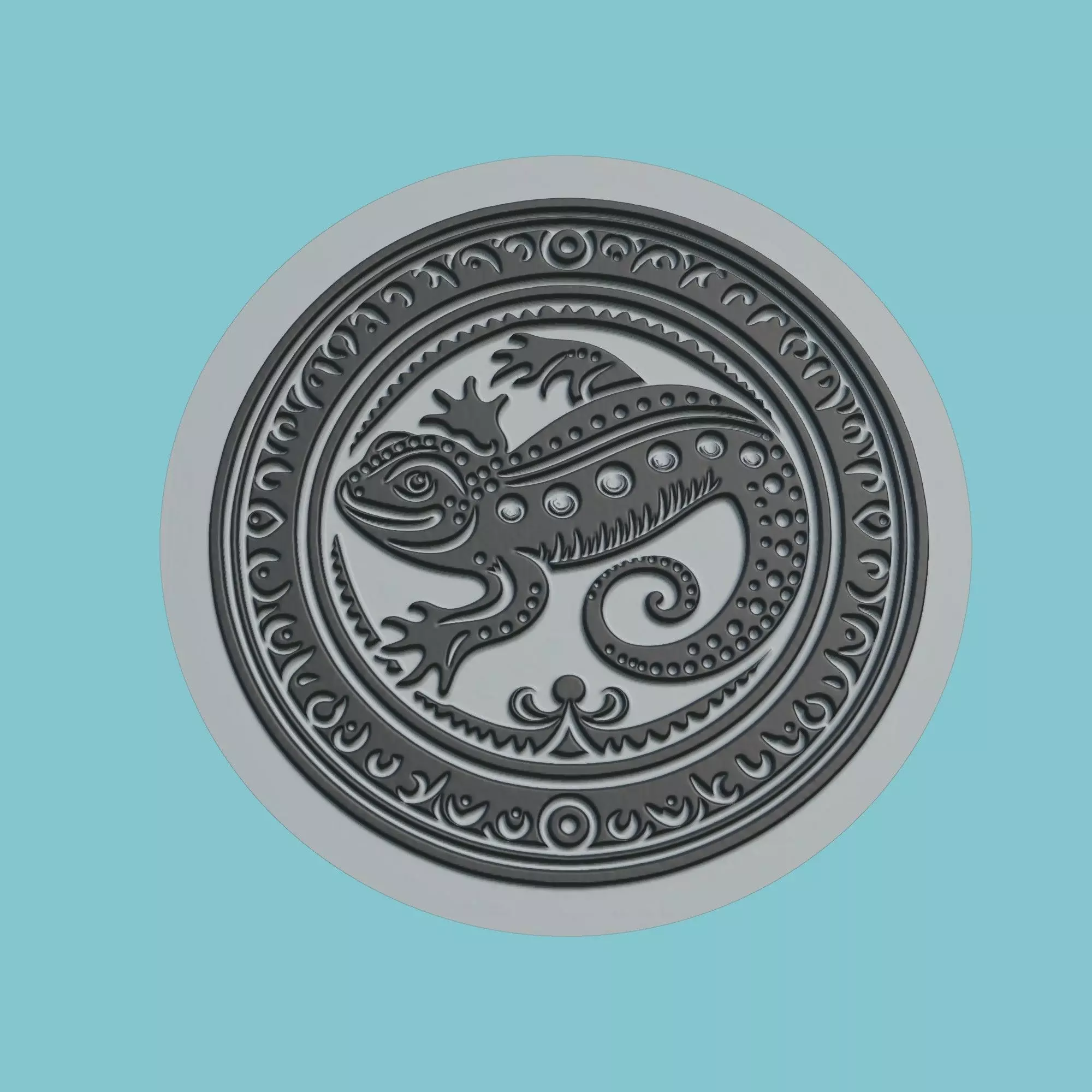 Salamander Animal Medallion Salamander Print Model 3D print model_0