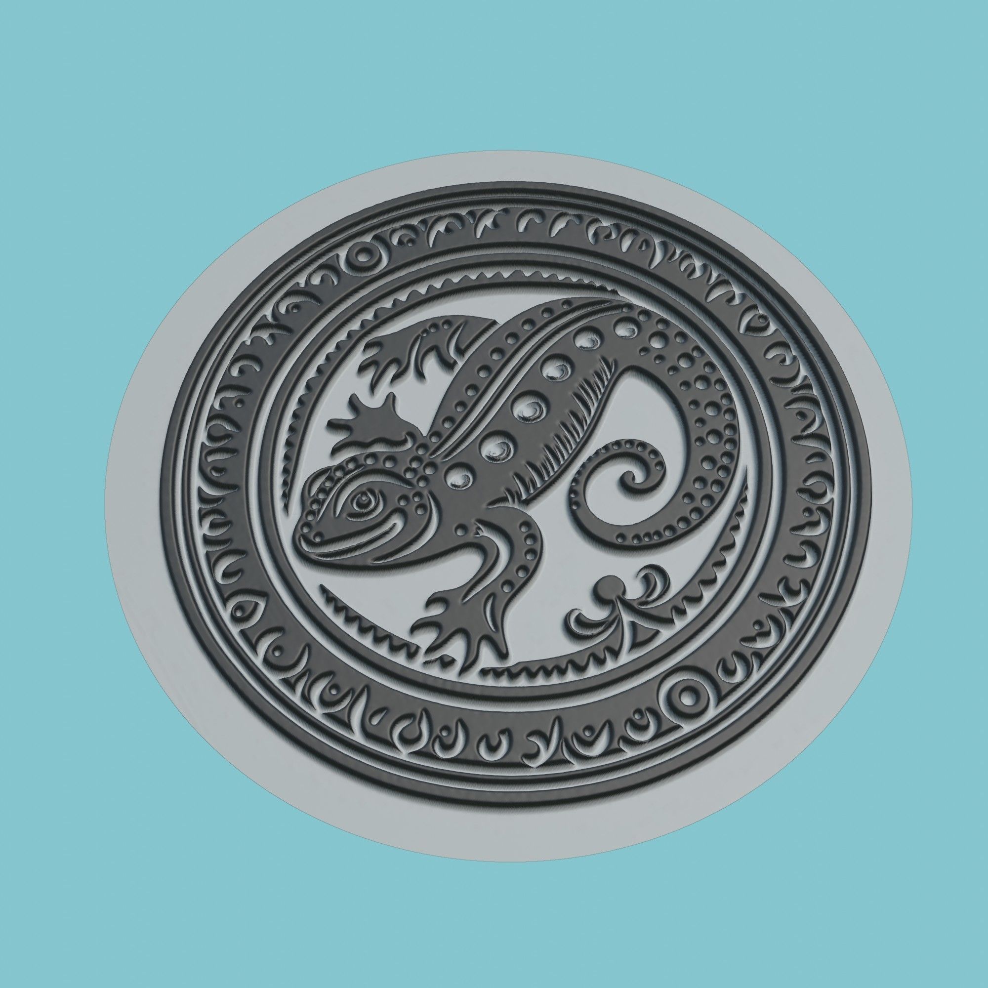 Salamander Animal Medallion Salamander Print Model 3D print model_1
