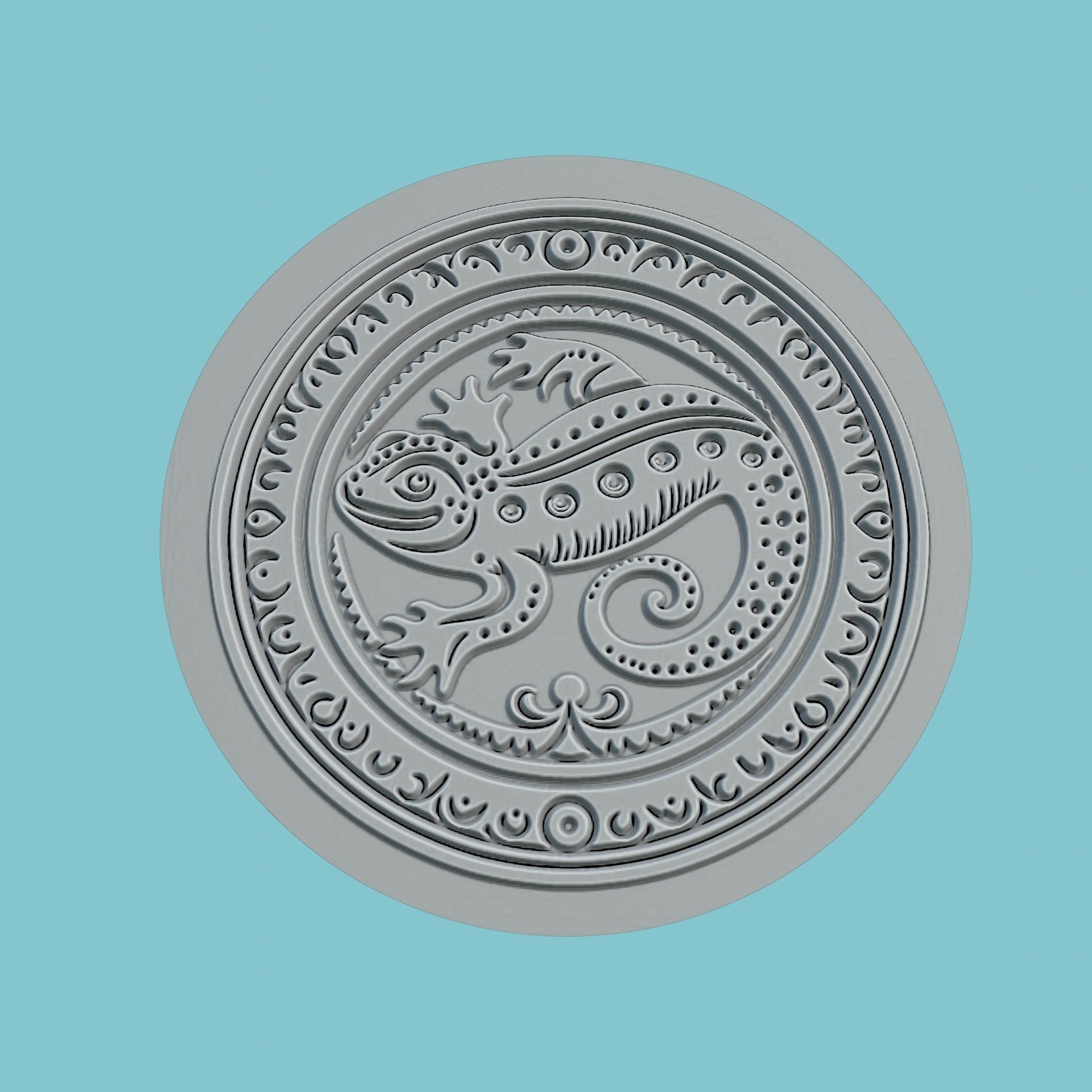 Salamander Animal Medallion Salamander Print Model 3D print model_2