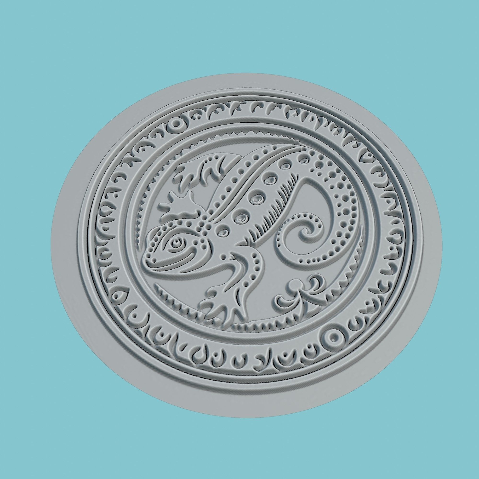 Salamander Animal Medallion Salamander Print Model 3D print model_3