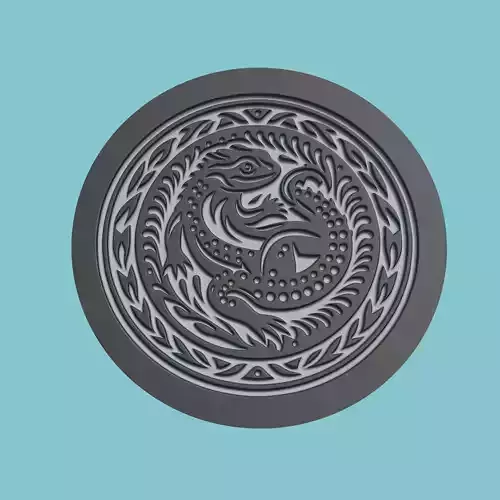 Salamander Animal Medallion Salamander Print Model