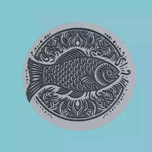 Fish Animal Medallion Fish Print Model