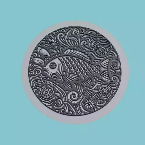Fish Animal Medallion Fish Print Model