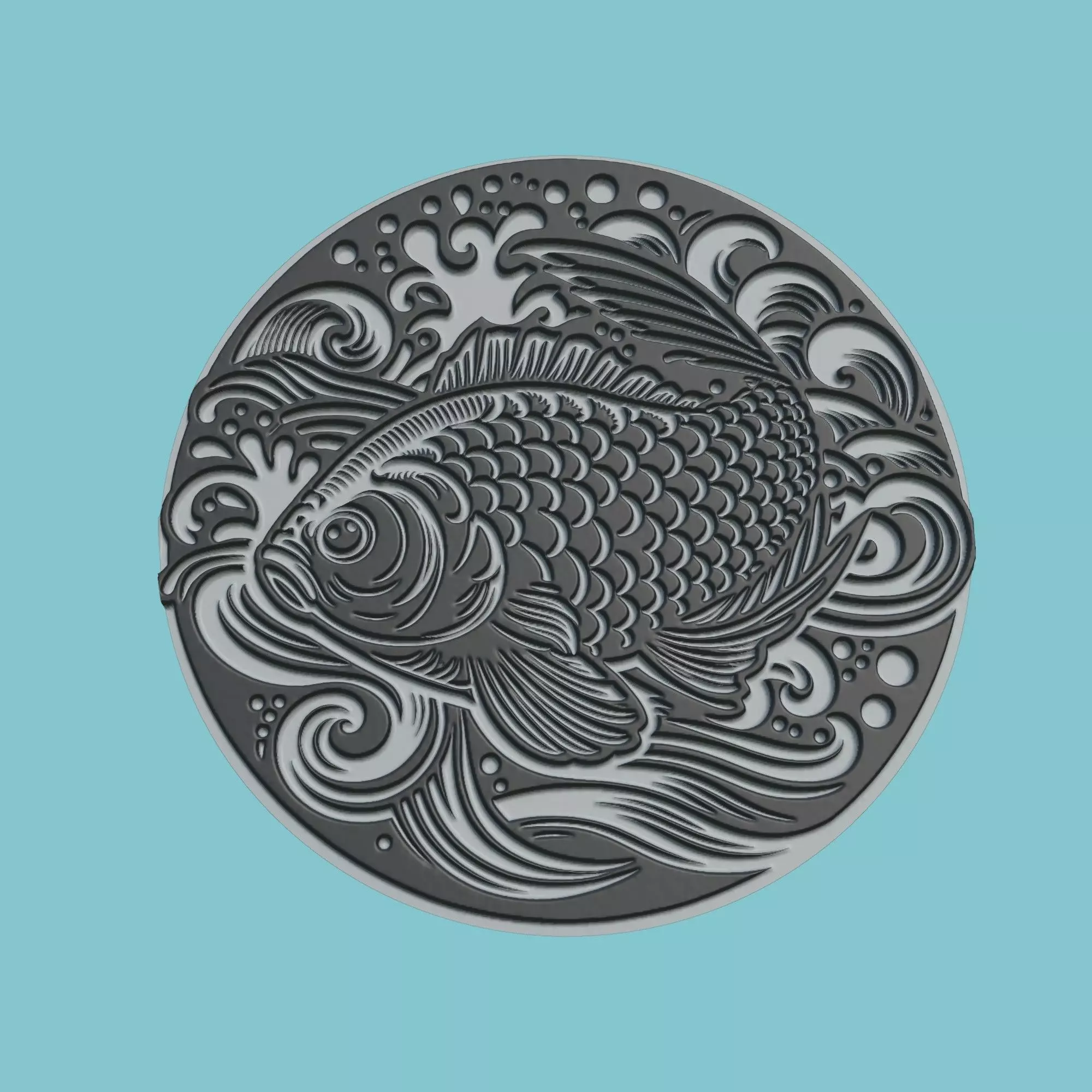 Fish Animal Medallion Fish Print Model 3D print model_0