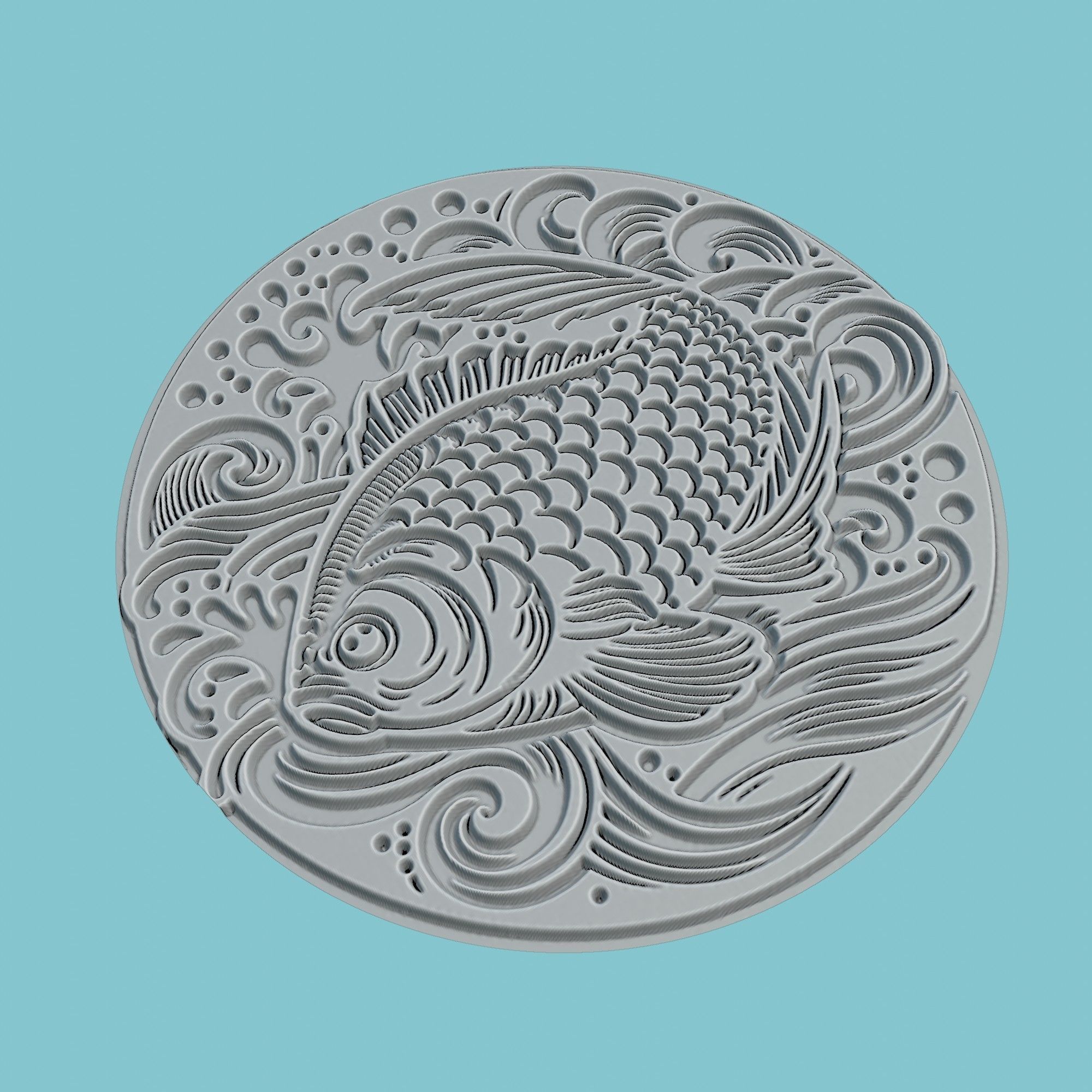 Fish Animal Medallion Fish Print Model 3D print model_3