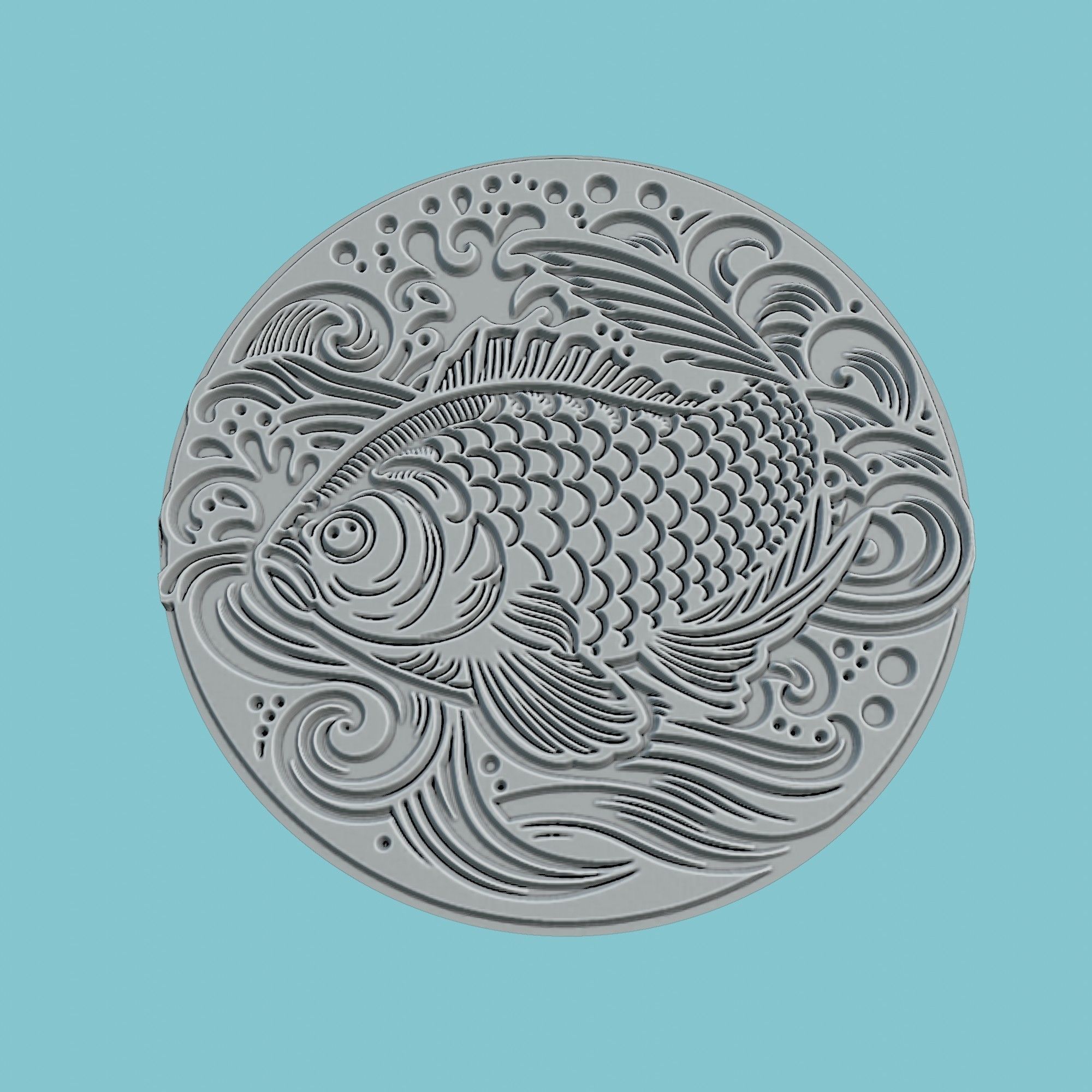 Fish Animal Medallion Fish Print Model 3D print model_2