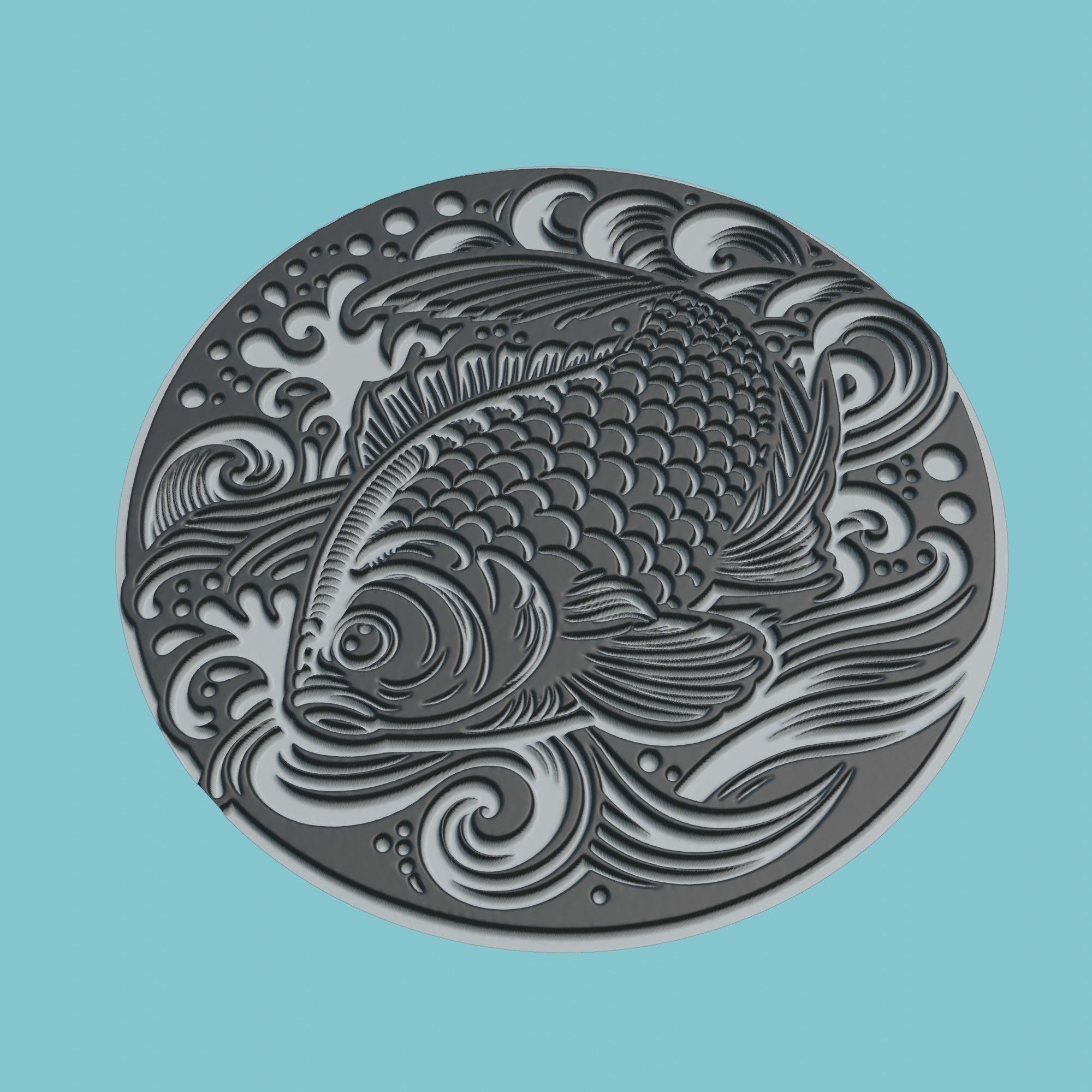 Fish Animal Medallion Fish Print Model 3D print model_1