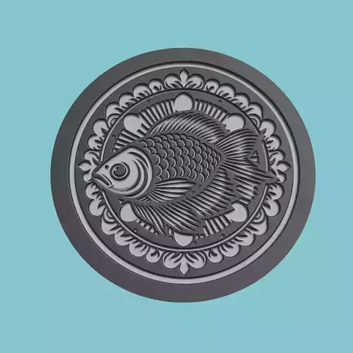 Fish Animal Medallion Fish Print Model