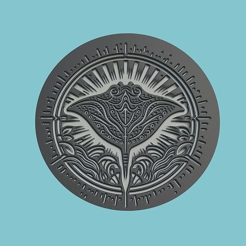 Stingray Animal Medallion Stingray Print Model 3D print model