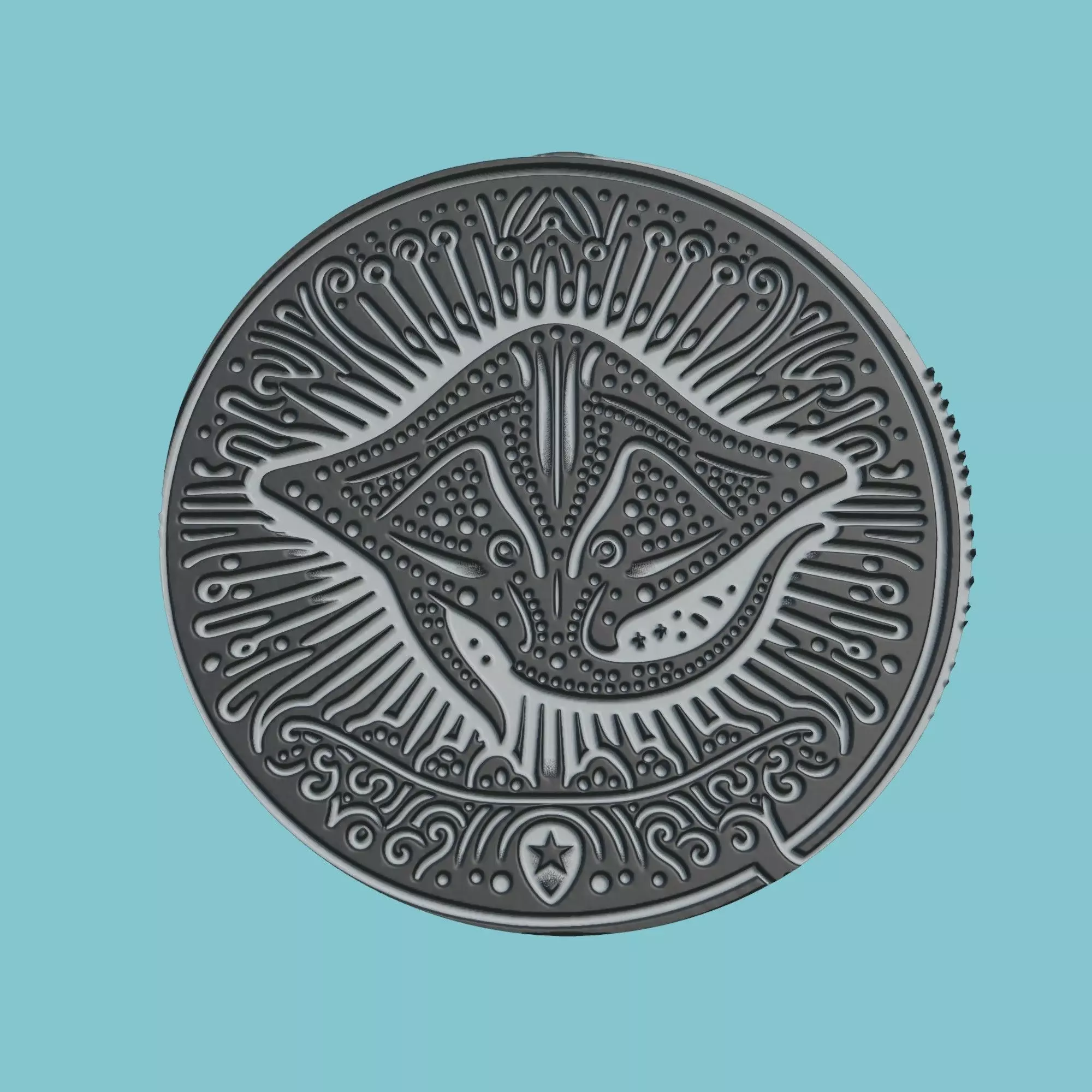Stingray Animal Medallion Stingray Print Model 3D print model