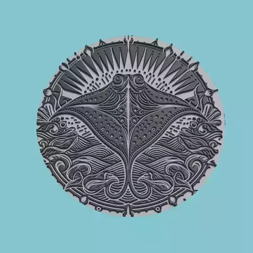 Stingray Animal Medallion Stingray Print Model 3D print model